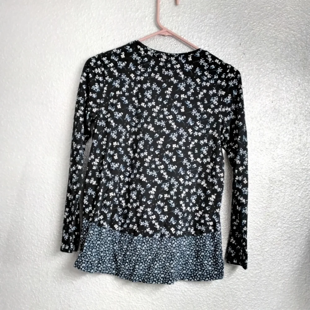 J. Jill Women's Mixed Media Floral Peplum Top Size XS